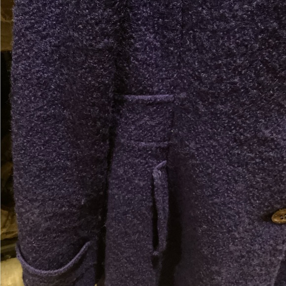 Kenneth Cole NEW York  Blue Textured Wool Button Up Coat Peacoat Size 8 - Picture 5 of 14